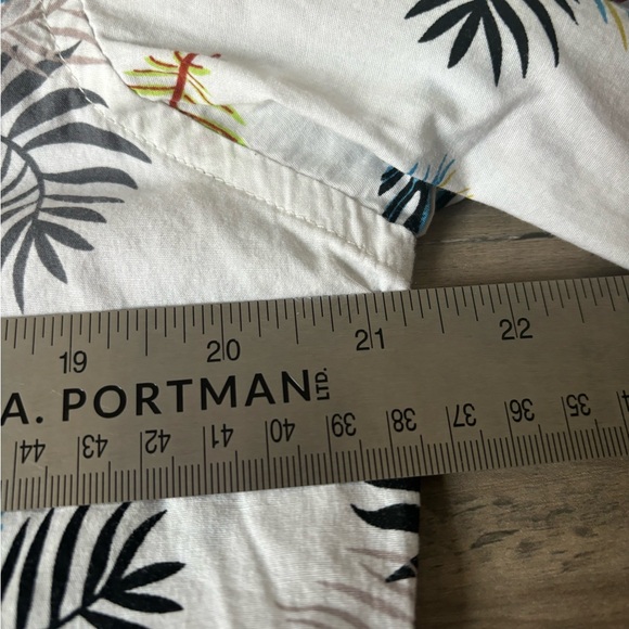 Barabas Shirt Mens Medium White with Leaf Pattern Button Down Long Sleeve - Picture 5 of 9